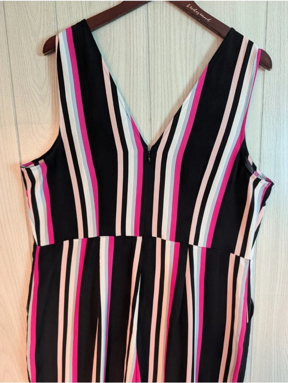 Express NWT Black & White Vertical Striped Jumpsuit Wide Leg XL Cropped